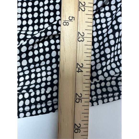 Vince Camuto Sleeveless Rouched Blouse Polka Dot Black White Green Size L - Picture 7 of 9